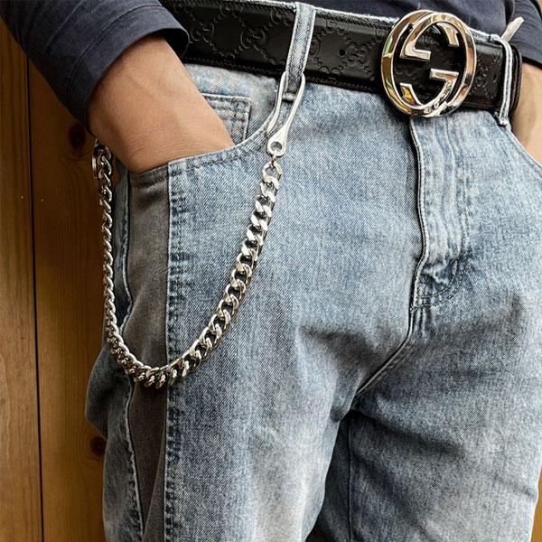 ウォレットチェーン 喜平 シルバーカラー 財布チェーン キーチェーン