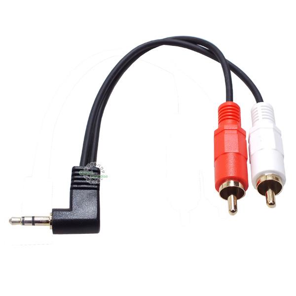 3.5mm⇔RCA オーディオケーブル 20cm 3極3.5mm(オス)⇔RCA(オス) 全長