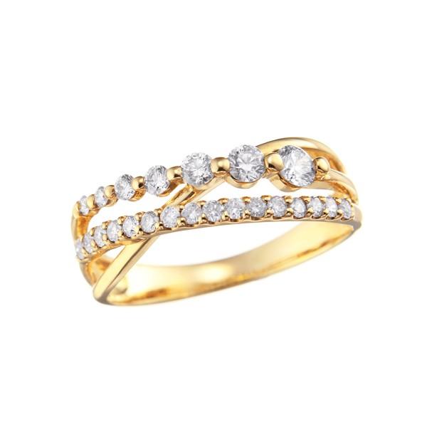 ジュエリーツツミ K18イエローゴールドダイヤモンドリング