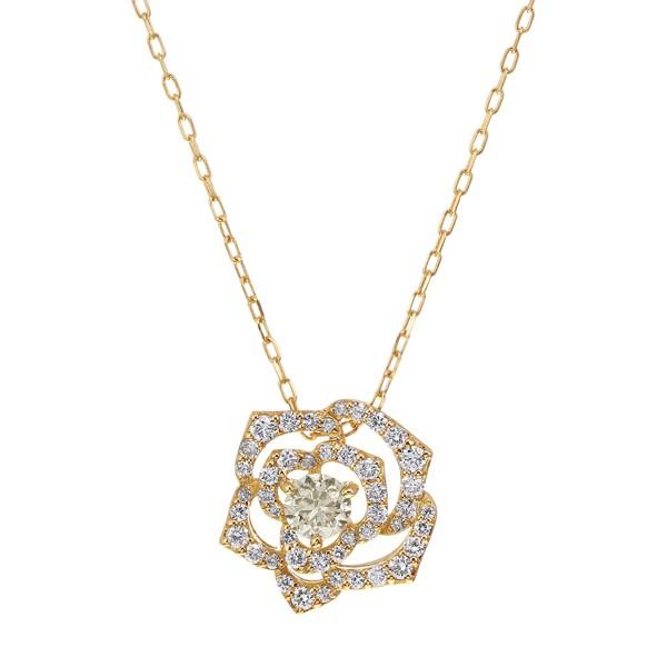 ジュエリーツツミ K18イエローゴールド鑑定書付ダイヤモンドネックレス