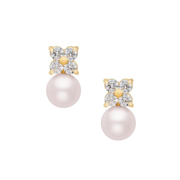 ジュエリーツツミ K18イエローゴールド淡水パールピアス（5.5mm