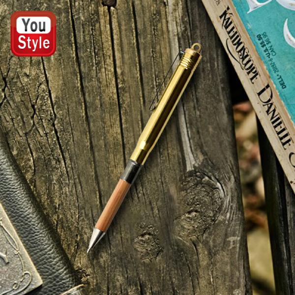 オリジナル制作】真鍮無垢 キャップ式万年筆 ずっしり 重量感