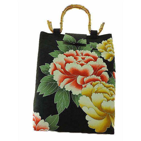 牡丹柄 袋帯スリングバッグ 帯リメイクバッグ クロスボディバッグ 牡丹