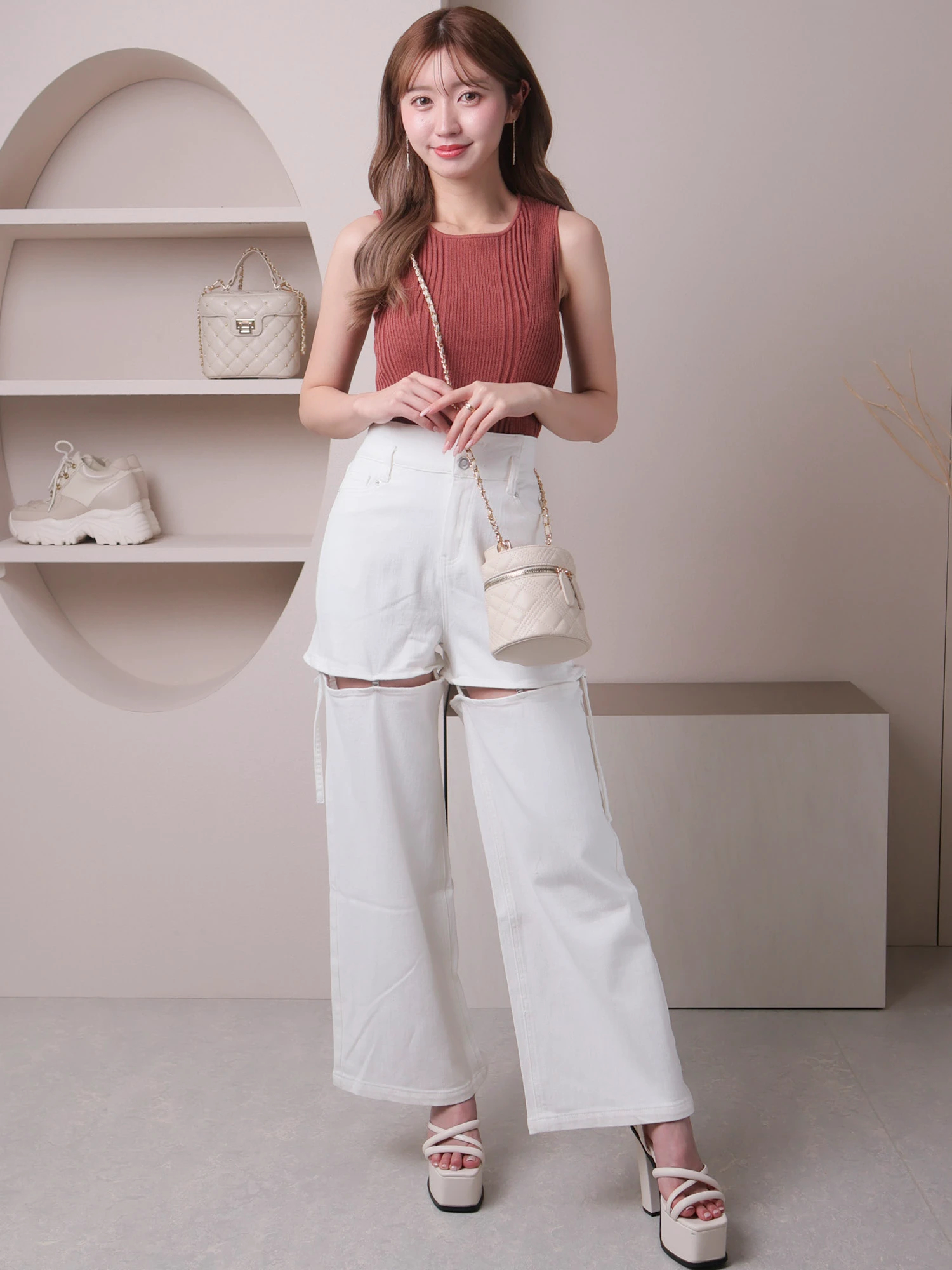 LIP SERVICE（リップサービス）｜ スラッシュデニムワイドパンツ