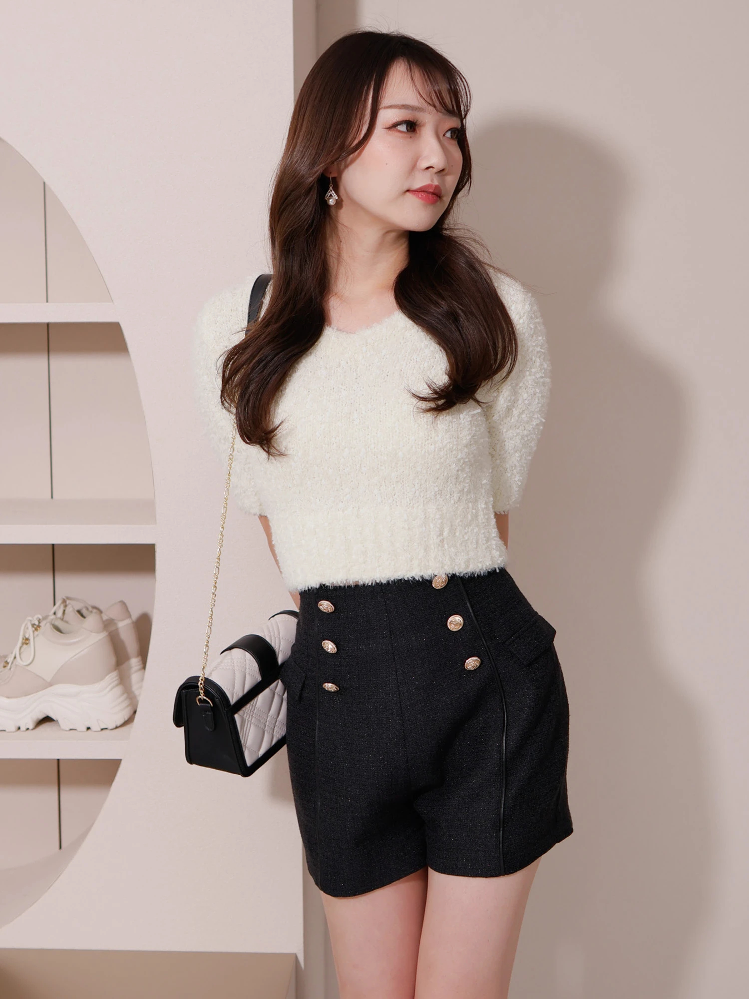 LIP SERVICE（リップサービス）｜ ラメツイードマリンショートパンツ