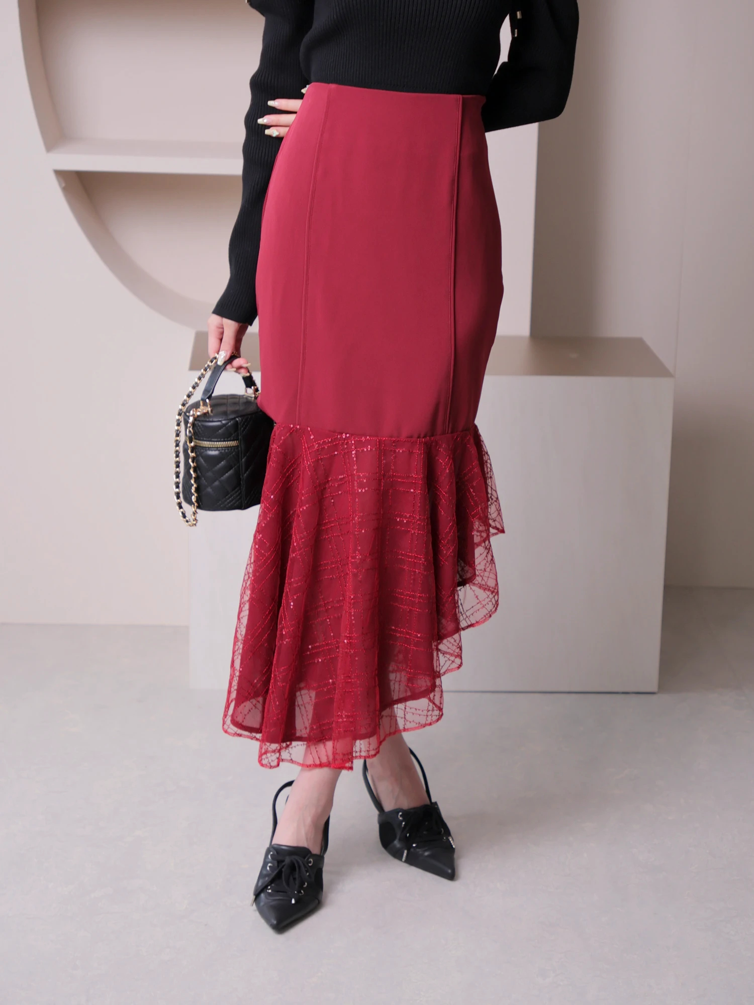 LIP SERVICE（リップサービス）｜ シアーチェックマーメイドスカート