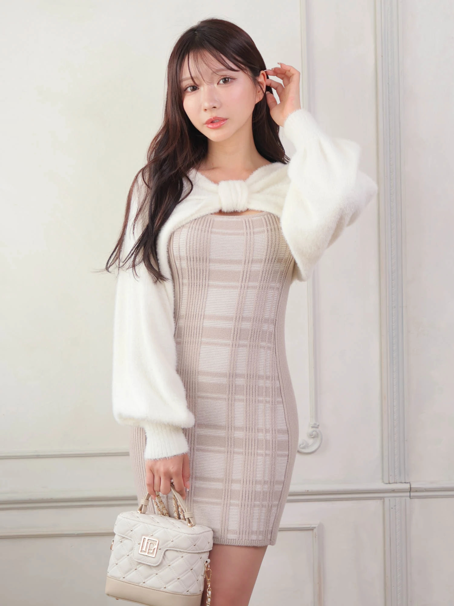 LIP SERVICE（リップサービス）｜ リボンフェザーアンサンブルニット