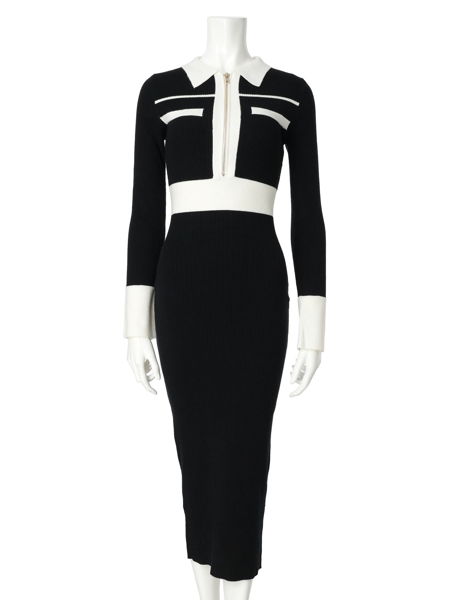 LIP SERVICE（リップサービス）｜ フロントZIPバイカラーニット