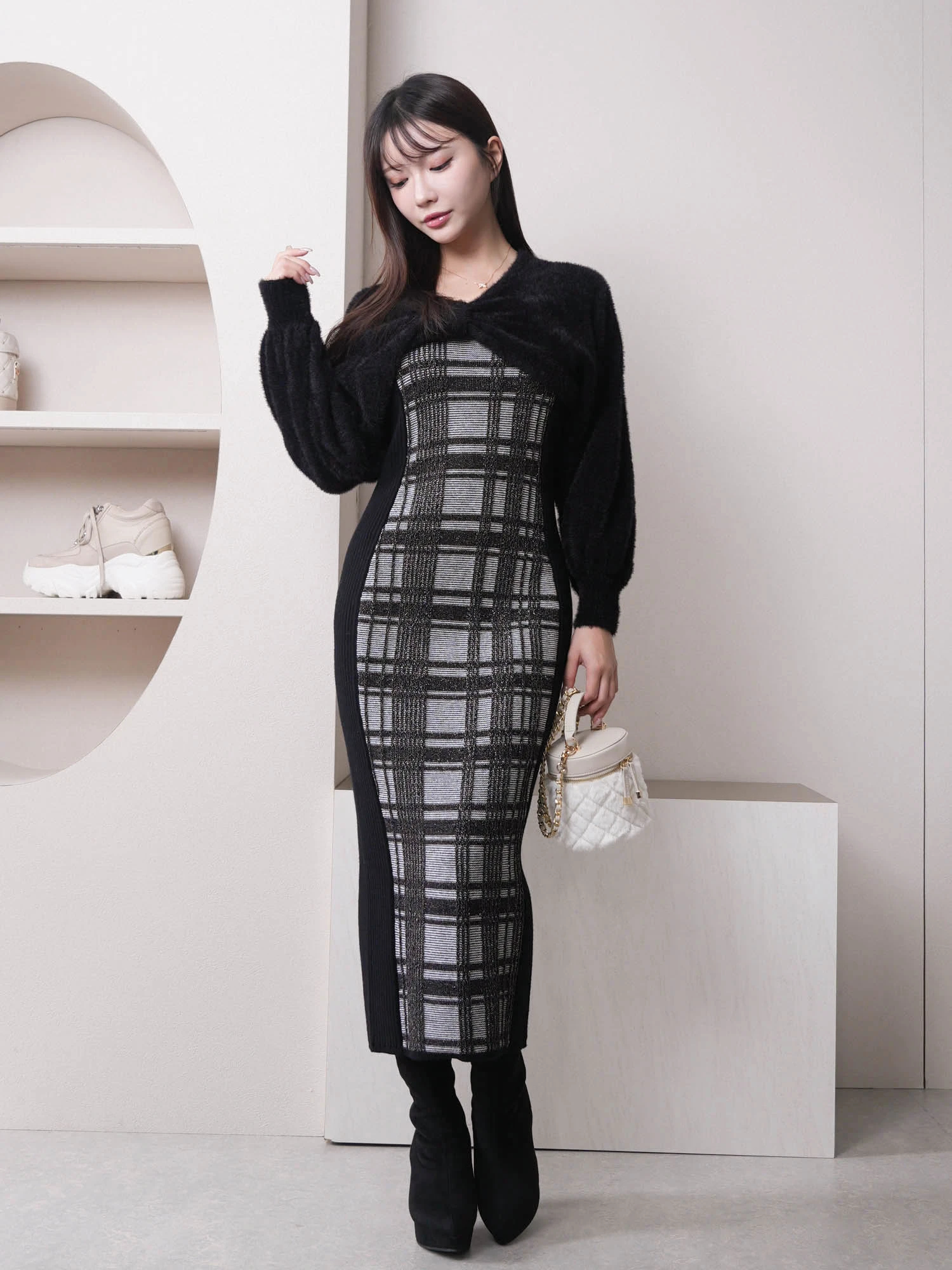 LIP SERVICE（リップサービス）｜ リボンフェザーアンサンブルロング