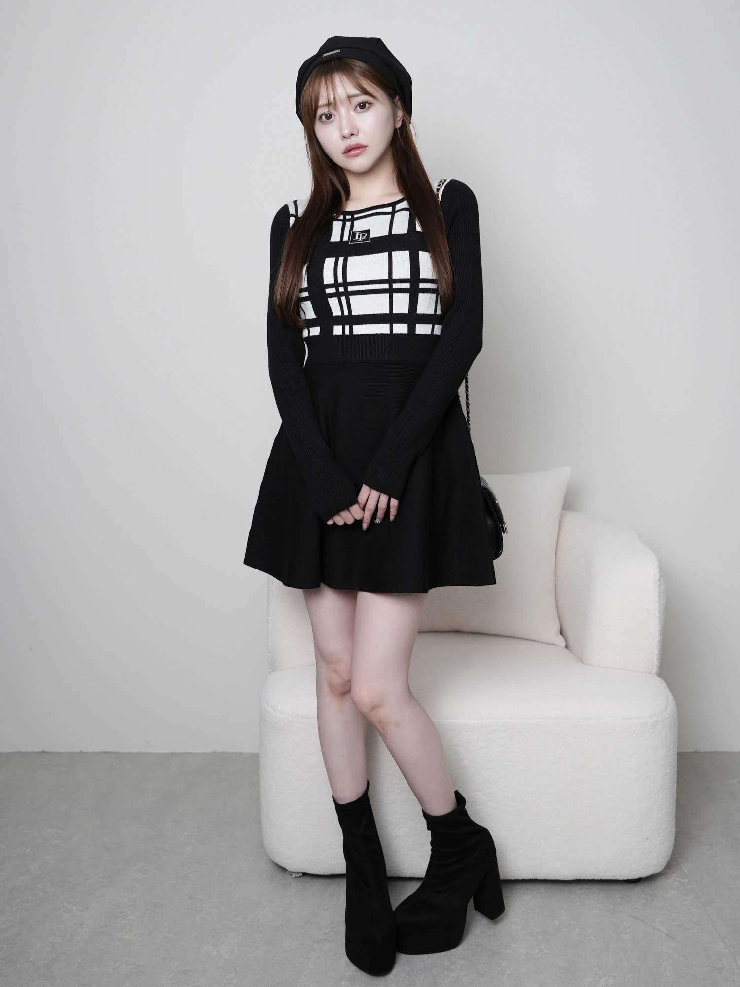 LIP SERVICE（リップサービス）｜ LPチェックフレアニットワンピース