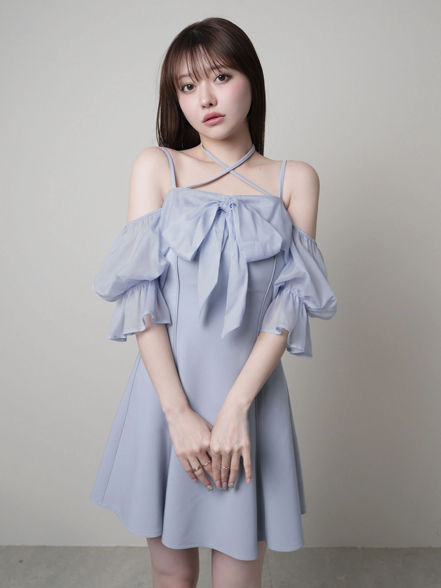 LIP SERVICE（リップサービス）｜ リボンオフショルフレアワンピース