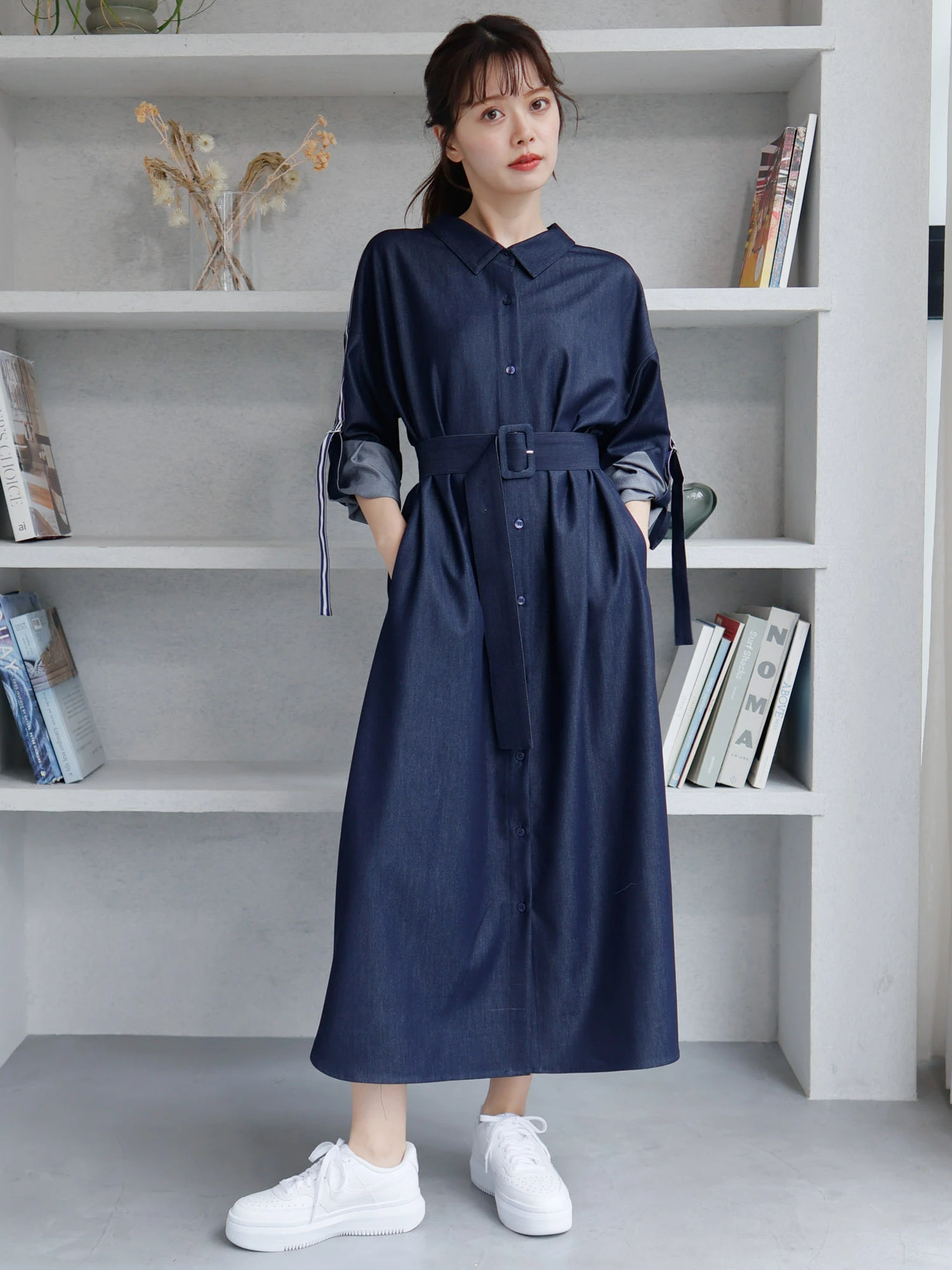 LADYMADE（レディメイド）｜ ターンバックロングシャツワンピース