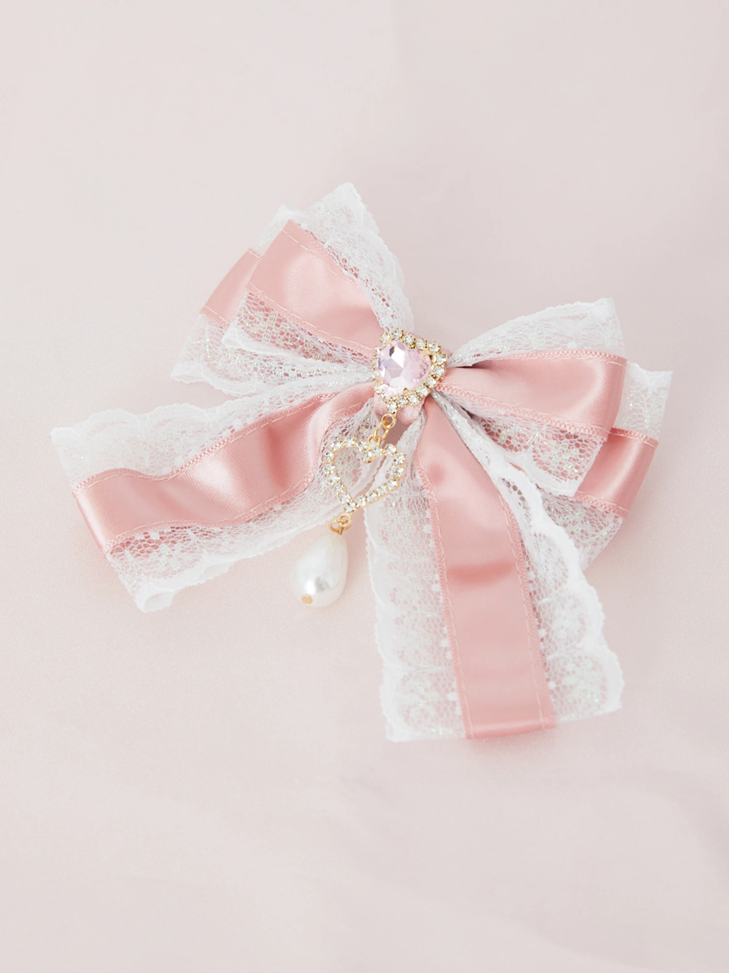 レースリボン＆ハートビジューバレッタ - Ank Rouge(アンクルージュ)の