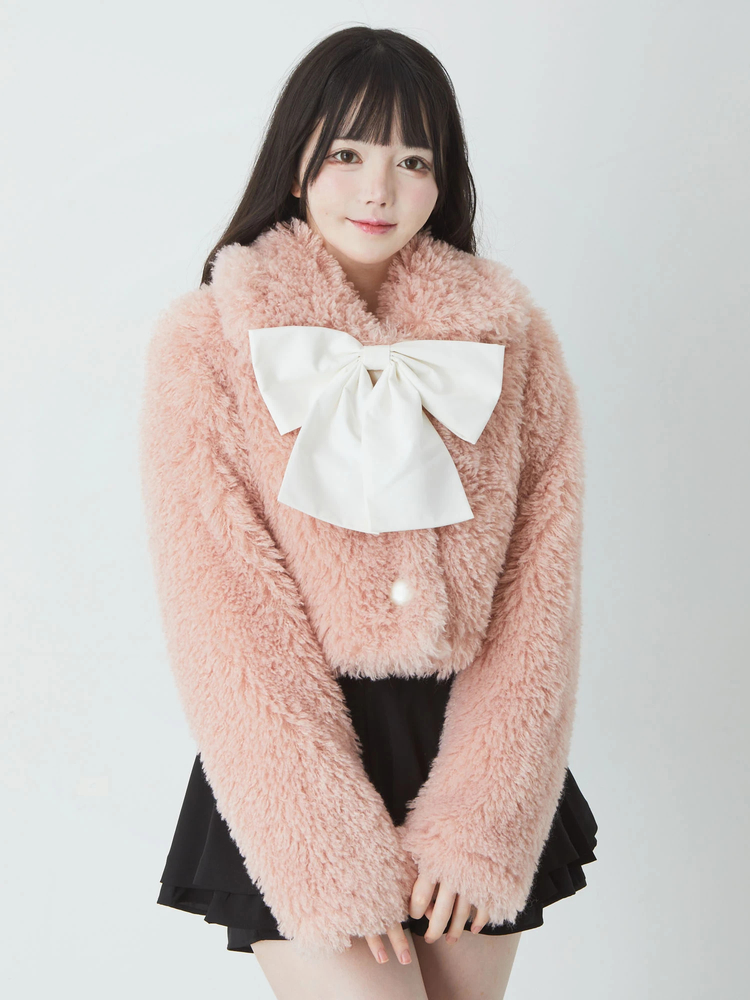 Bigリボンプードルファーアウター - Ank Rouge(アンクルージュ)の