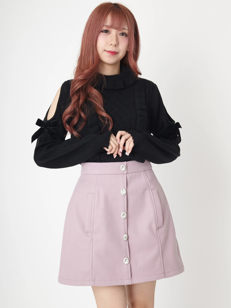 ビジューボタン台形ミニスカート - Ank Rouge(アンクルージュ)の