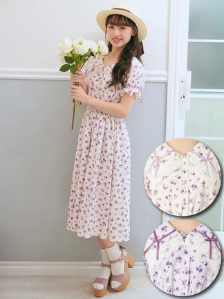 RomanticVioletロングOP - Ank Rouge(アンクルージュ)のマキシワンピ