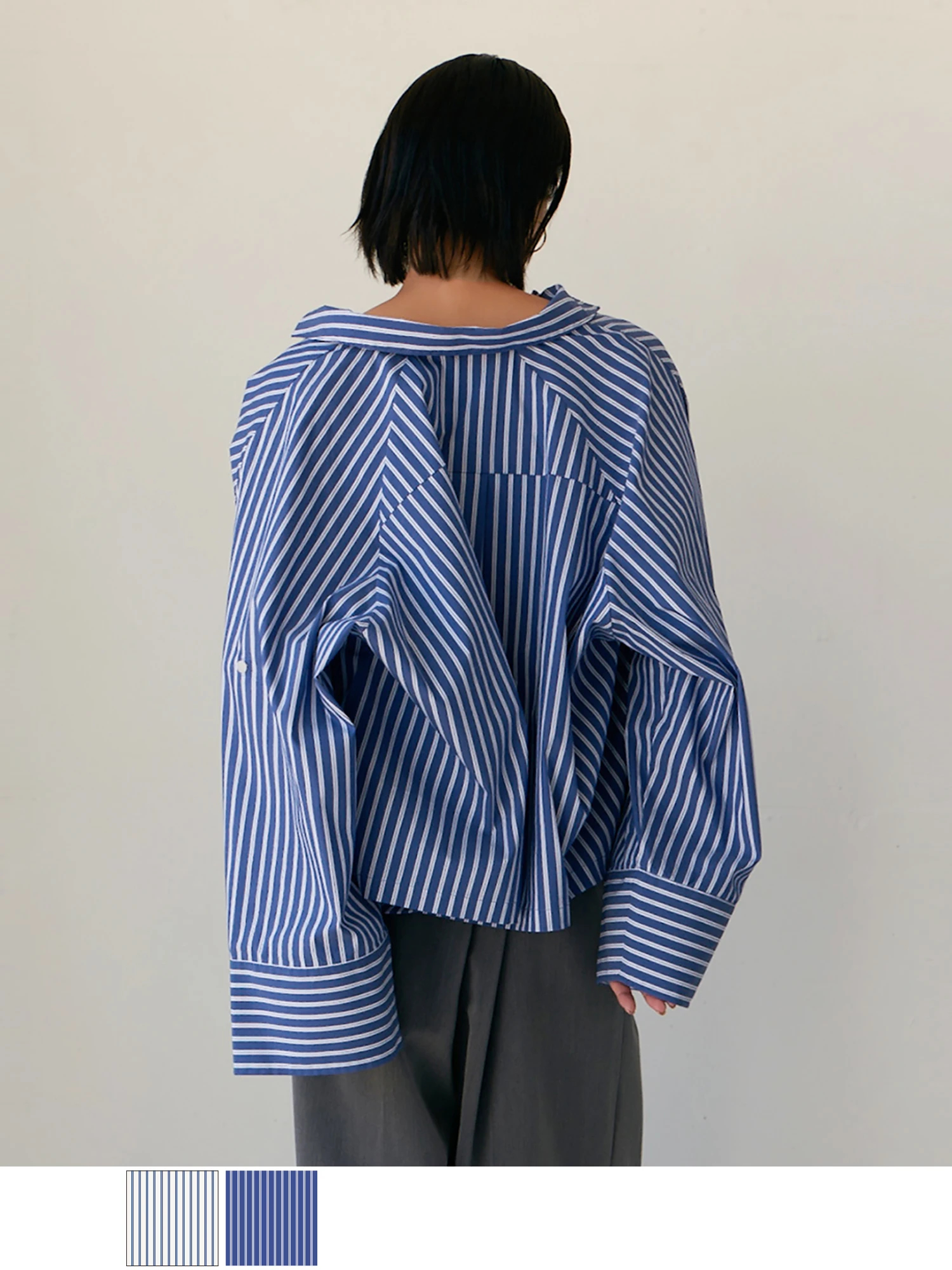 ストライプクロップドシャツ / Brown&Street（ブラウンアンド