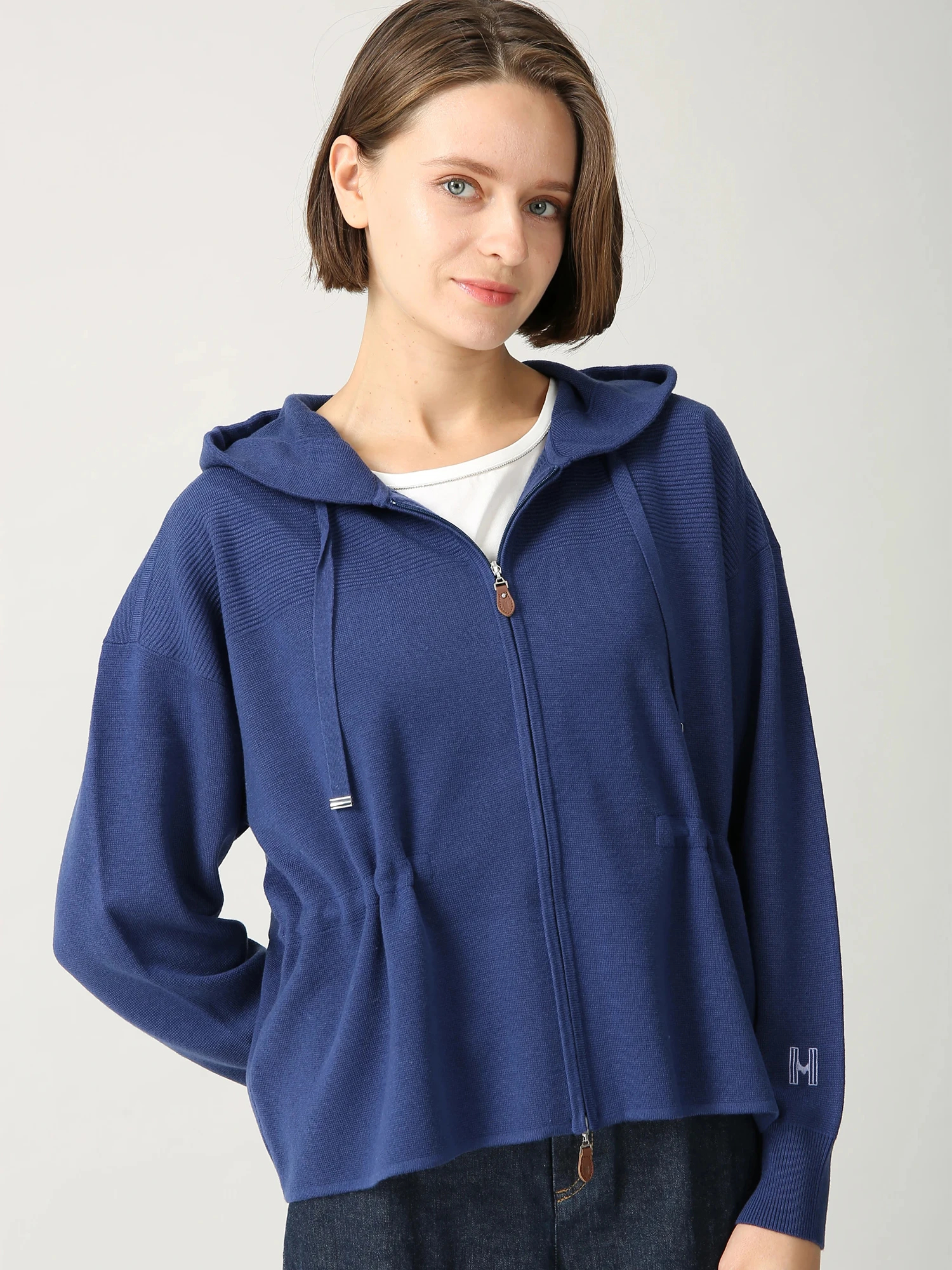 シックスディーブ ミラノリブ ニット パーカー カーディガン フーディ