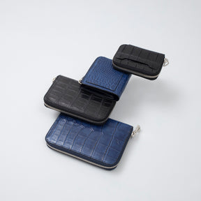 CRISTY COIN CARD WLT｜AI CROCO 藍染クロコダイルレザー使用 ミニ財布