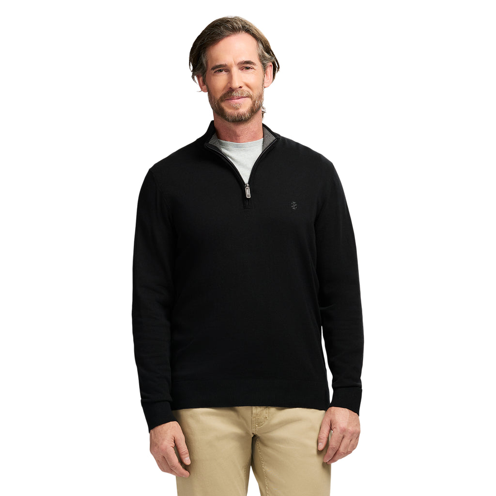 Fine Gauge Quarter Zip Sweater - Black – IZOD
