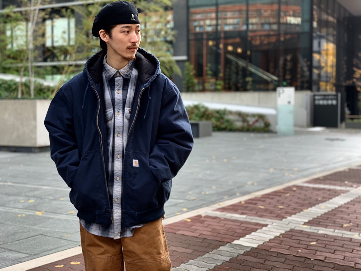 Carhartt チェック柄 長袖 ライトネルシャツ × Carhartt アクティブ