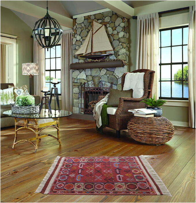 キリム 手織り ペルシャキリム ウール製 イラン 刺繍入りキリム