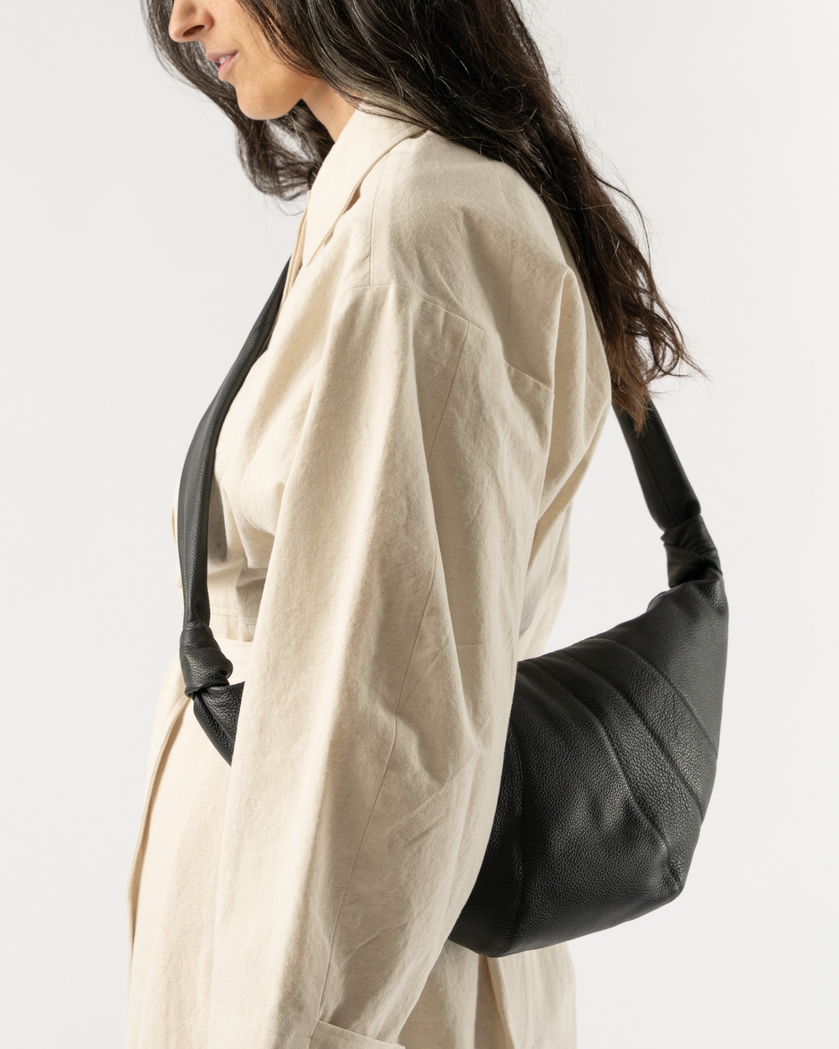 Lemaire Medium Croissant Bag in Black Curated at Jake and Jones