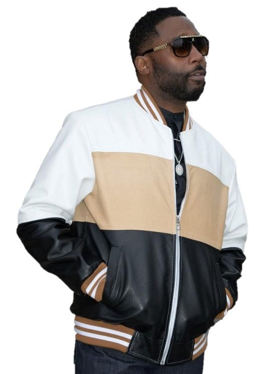 Men's Multi-Color Lambskin Leather Zippered Jacket Style #3420