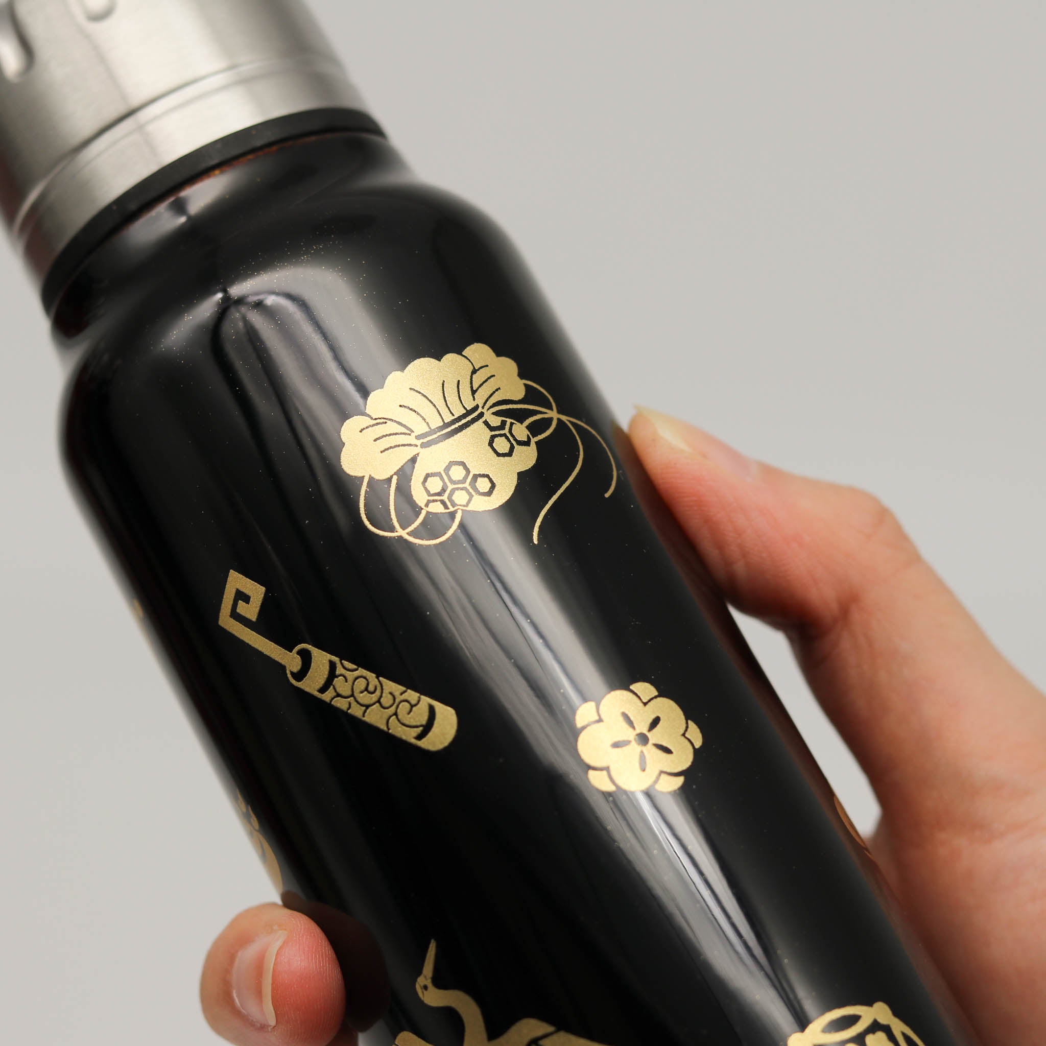 越前塗り マグボトル | うるしアンブレラボトル | 宝尽くし | 黒 | 土