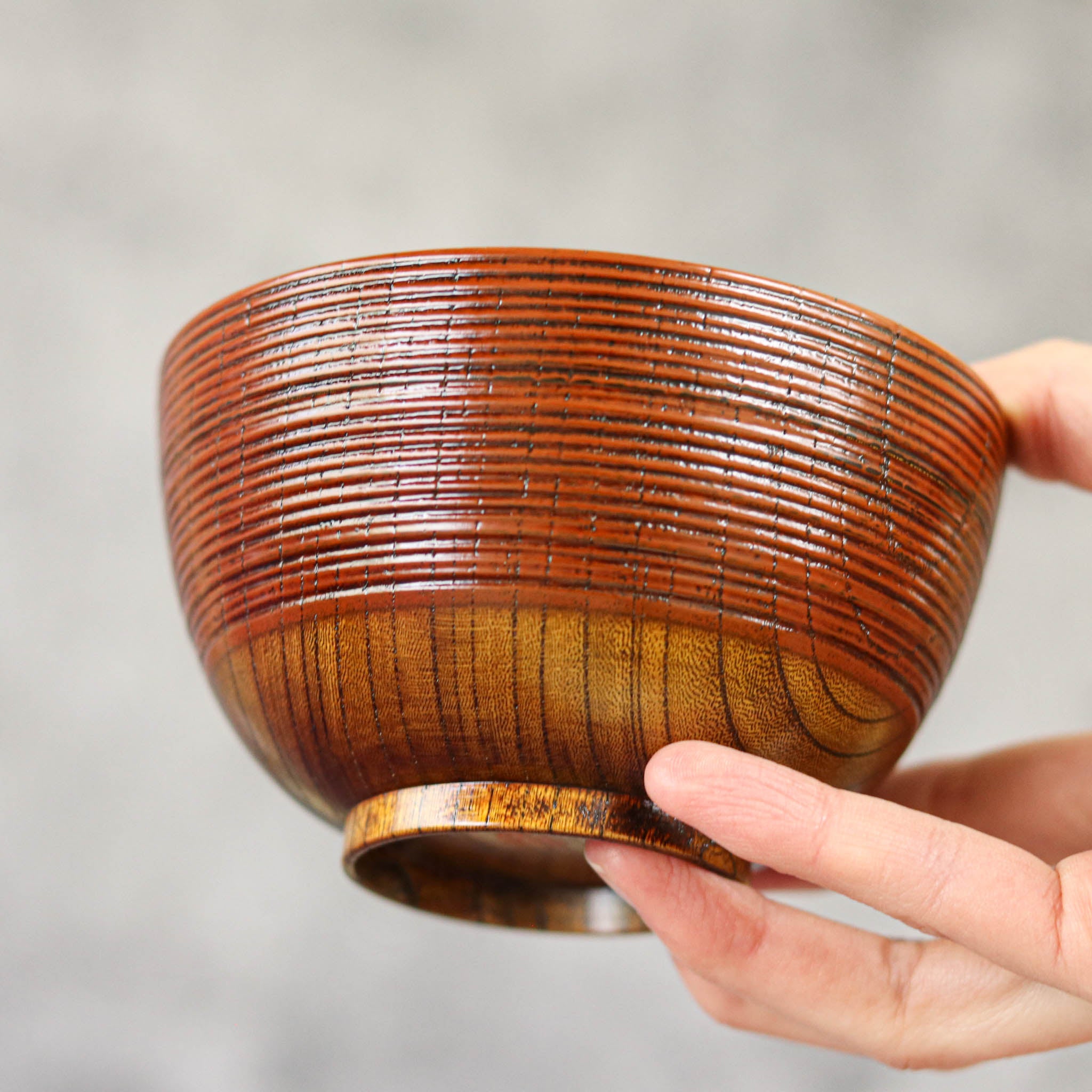 山中漆器 お碗 | 欅根来曙塗分 | 夫婦椀 | 大島東