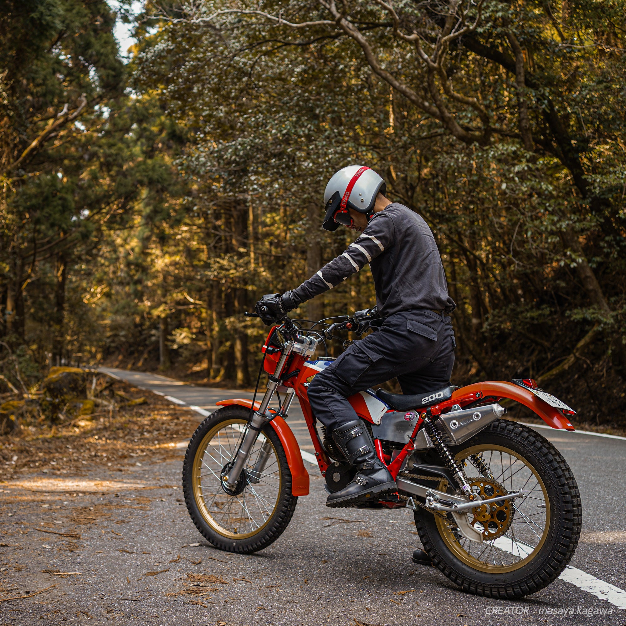 試着無料】PMJ アビエイター - バイク パンツ カーゴ カジュアル 細身