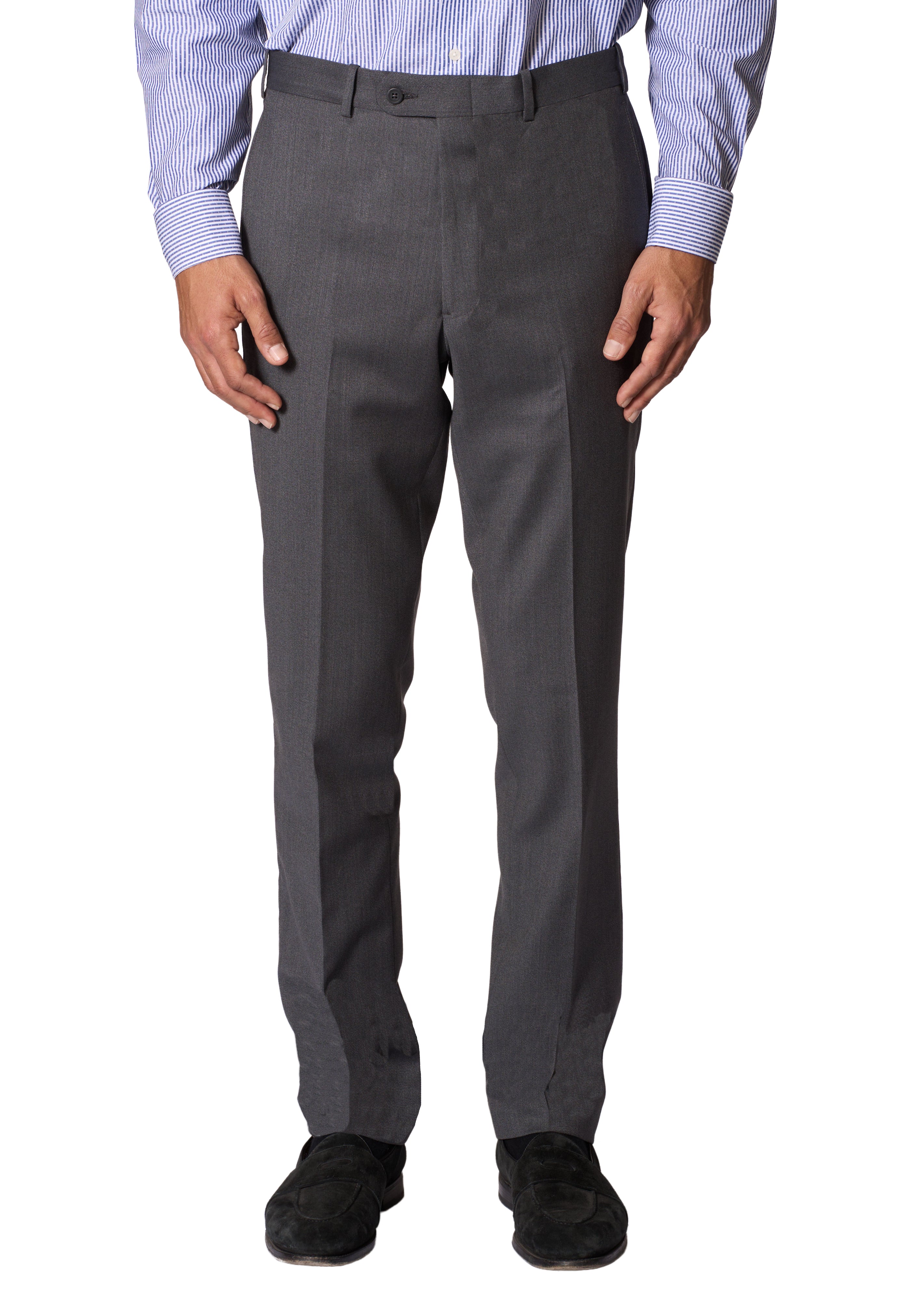JB Britches Torino Model Wool-Stretch Twill Trousers - Mid Grey