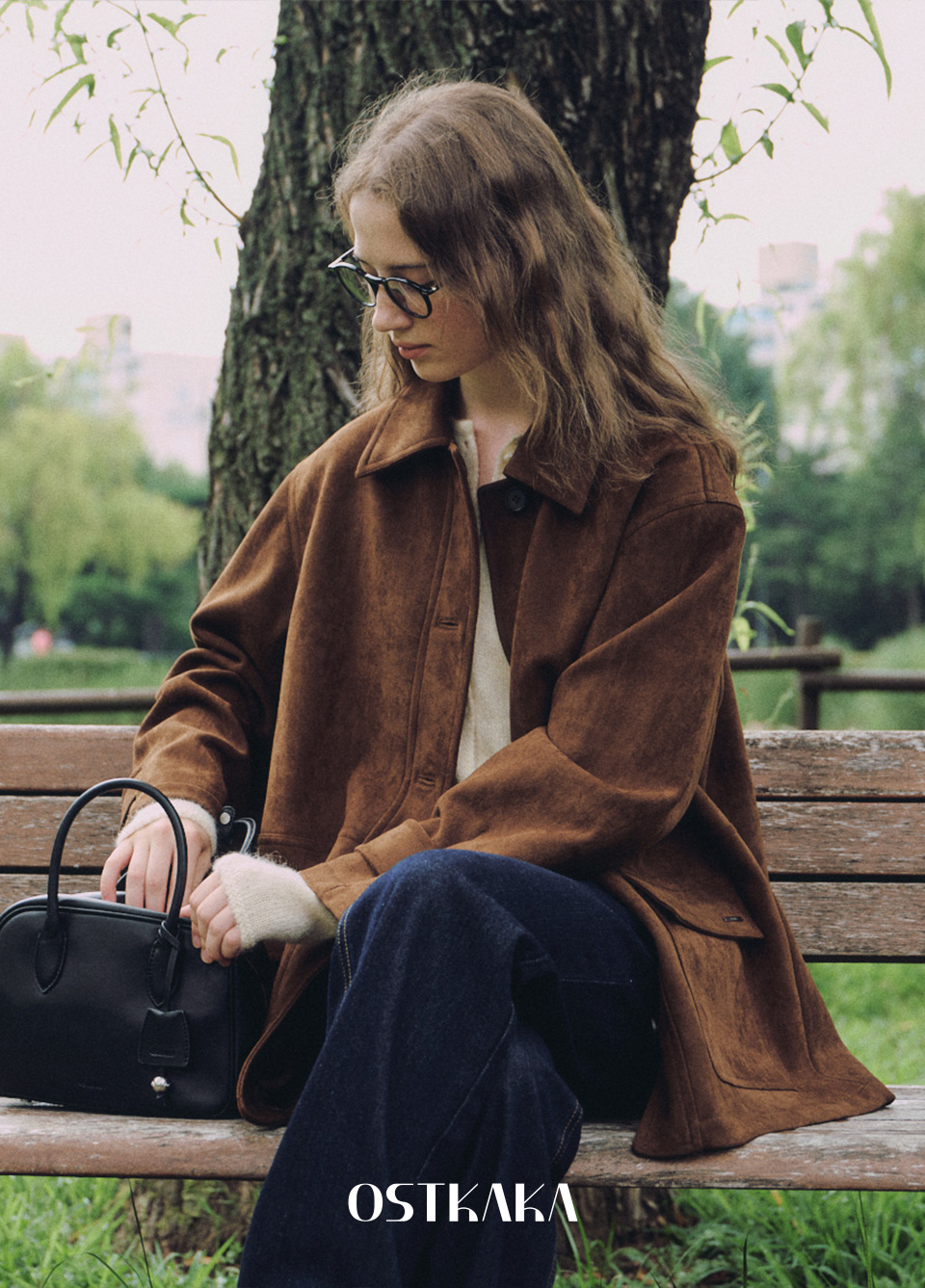 MUSINSA公式 | OSTKAKA スエードハーフジャケットブラウン