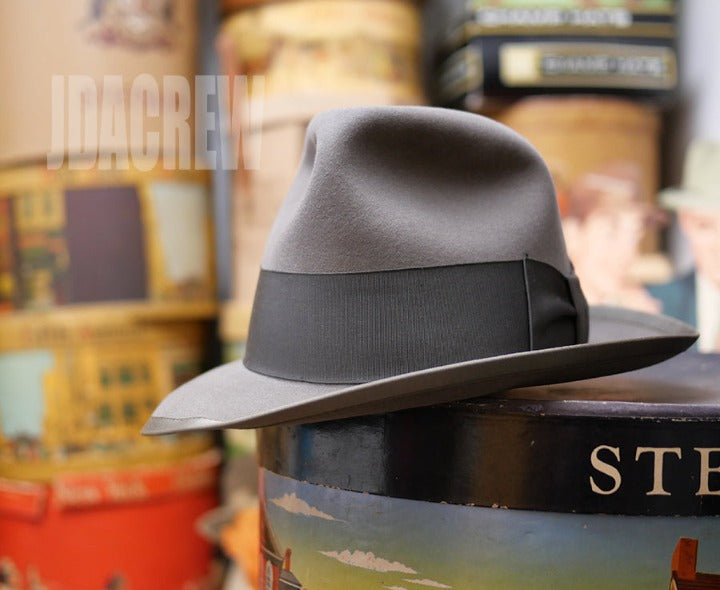 DOBBS】1960s ドブス・グレー (57.5cm) ヴィンテージフェドラハット