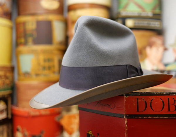 1960年代】DOBBS TWENTY ヴィンテージホンブルグハット グレー 7 1/4
