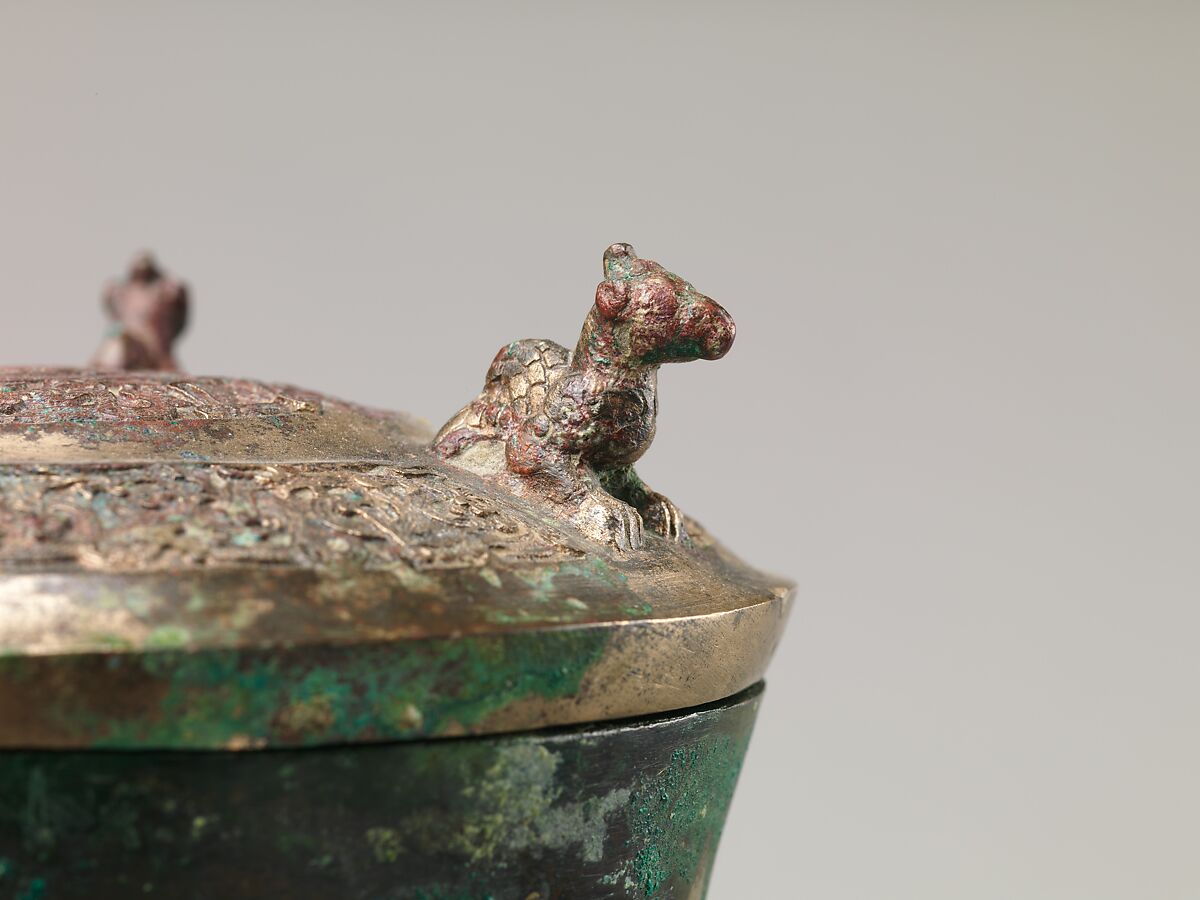 嵌紅銅青銅壺 Wine container (hu)】中国-東周時代