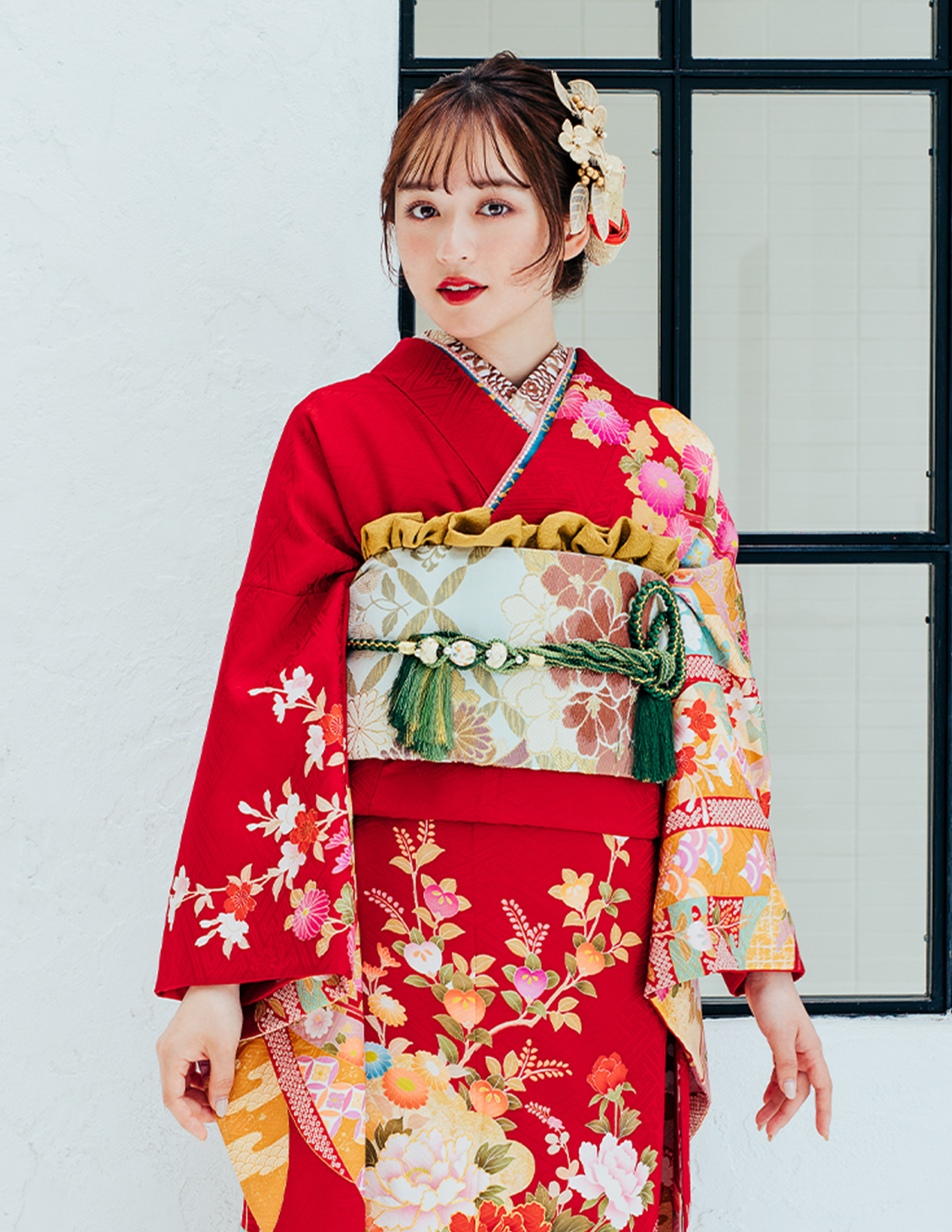 古典赤の王道スタイル】凛とした和の美しさを表現。お洒落モードな