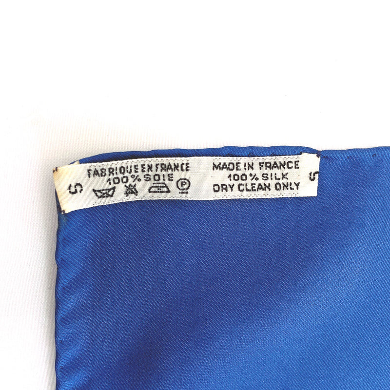 HERMES scarf Carre 90 AUX CHAMPS Field silk blue Women Second hand