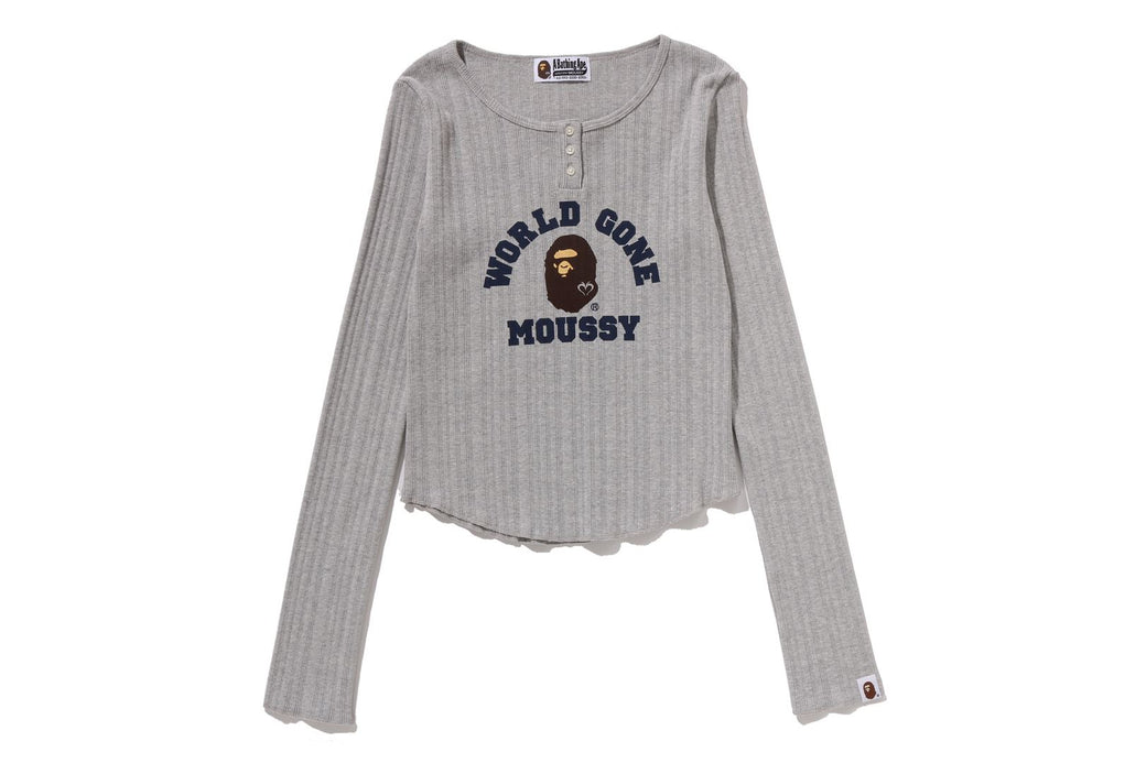 BAPE X MOUSSY 】HENRY NECK L/S TEE | bape.com