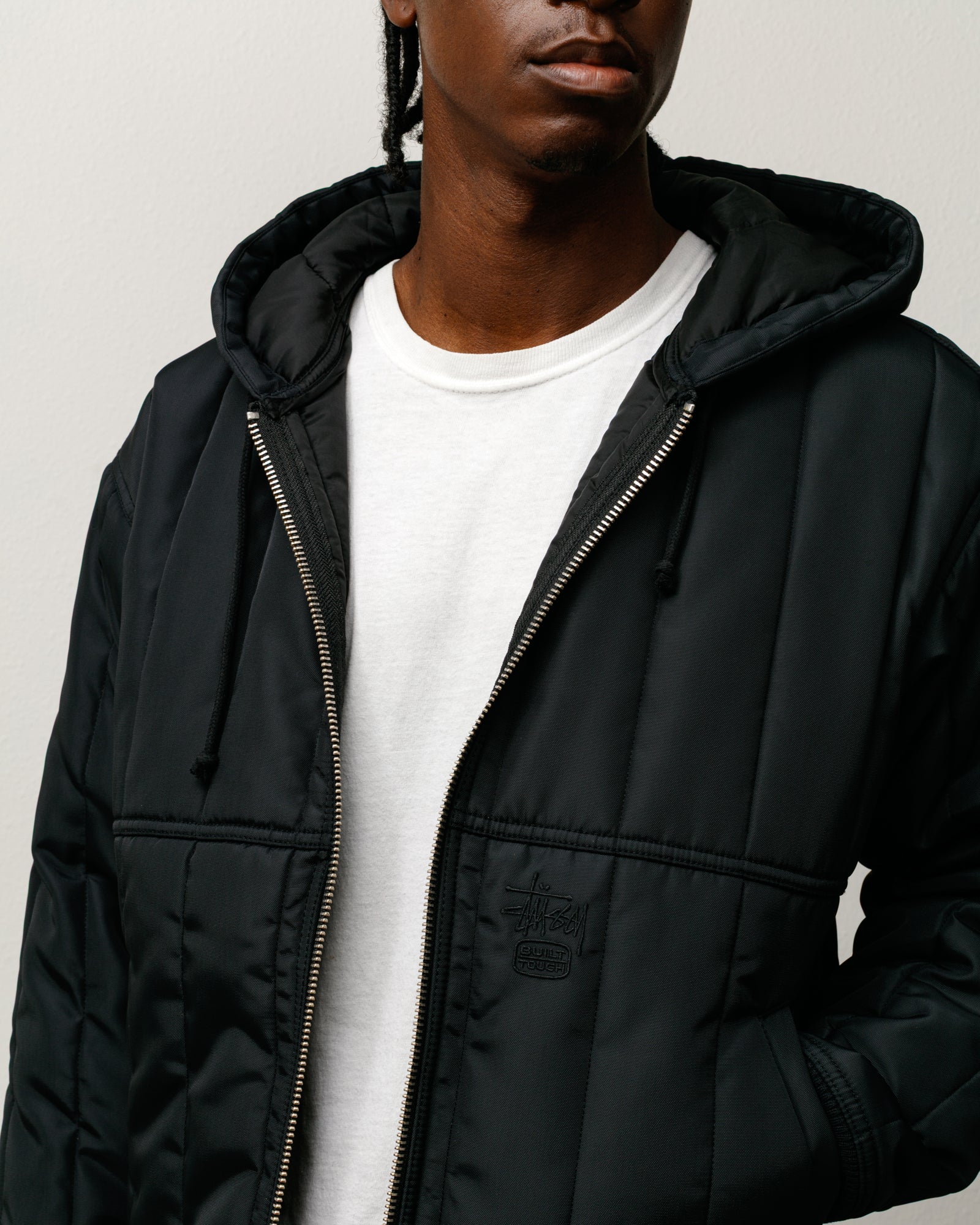 Quilted Nylon Work Jacket – Black | Outerwear | Stüssy Japan