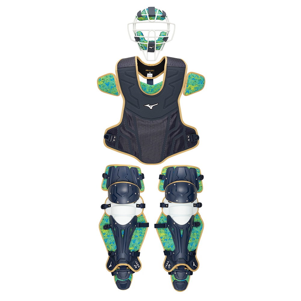 ミズノプロ】軟式ゴム用／ソフトボール用號SAKEBI捕手防具3点セット