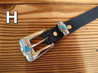 栃木レザー ウエスタンデザイン3ピースバックル付きベルト 25mm