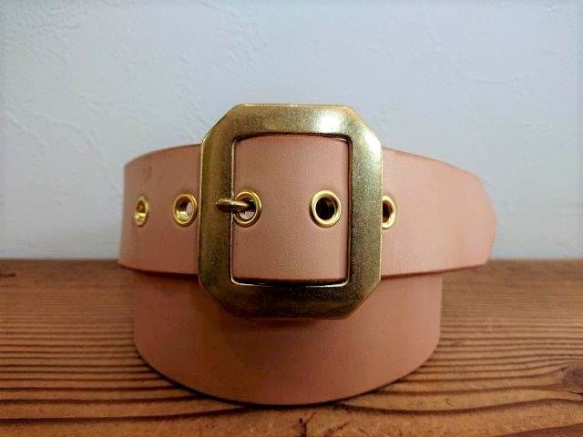 栃木オイル多脂革レザーベルト ハトメベルト【生成】ギャリソン