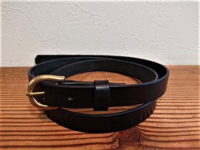 ナローベルト 栃木レザー 20mm 真鍮バックル511 剣先40cm ロングタイプ