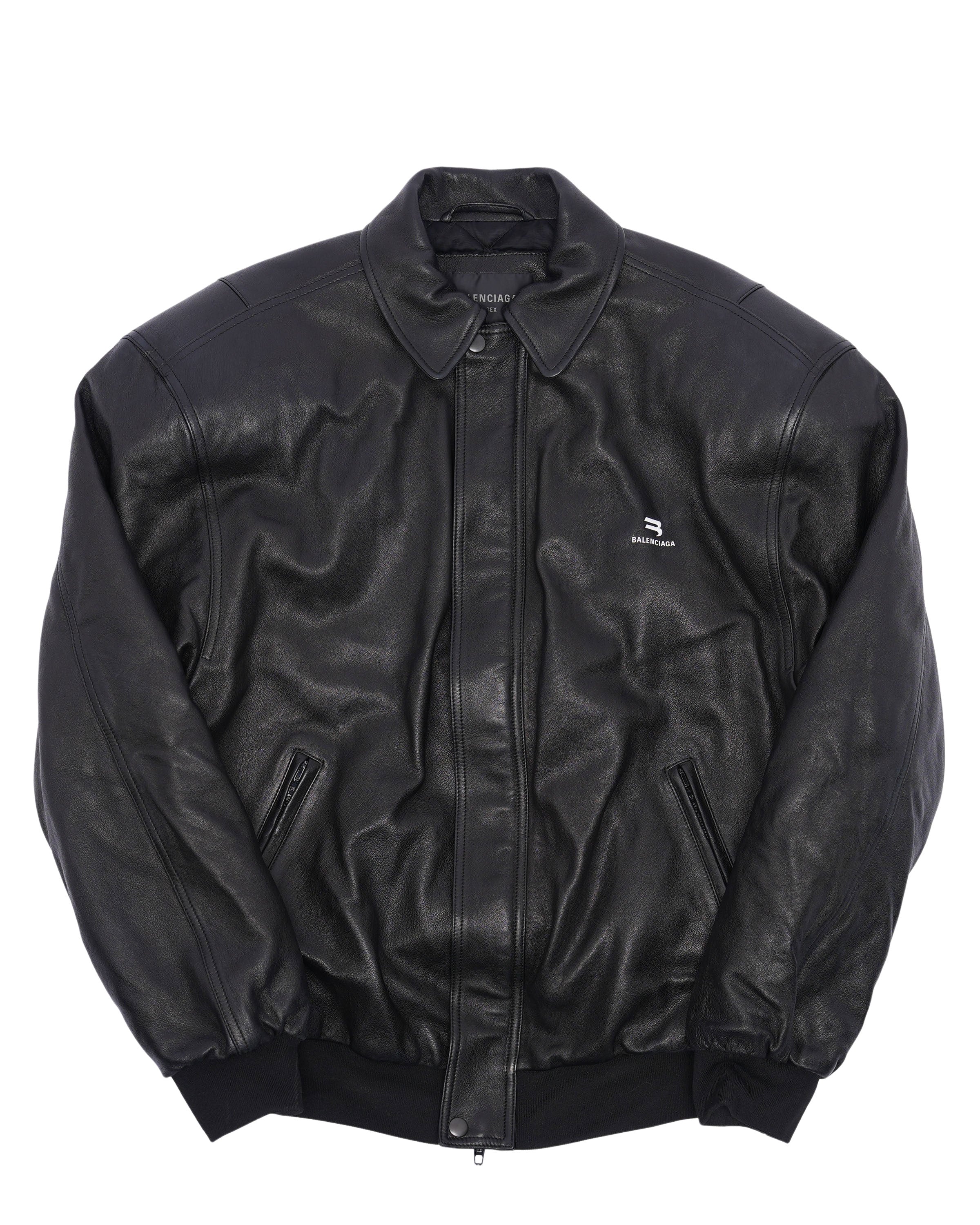 Balenciaga Sporty B Taxi Leather Bomber Jacket – Justin Reed