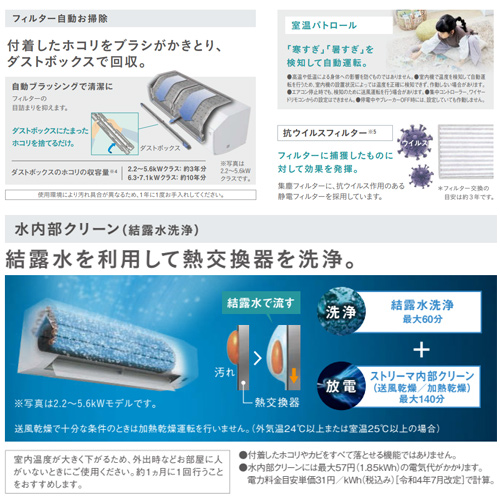 F364ATCS-W+R364ACS｜ダイキンルームエアコン[CXシリーズ][100V]