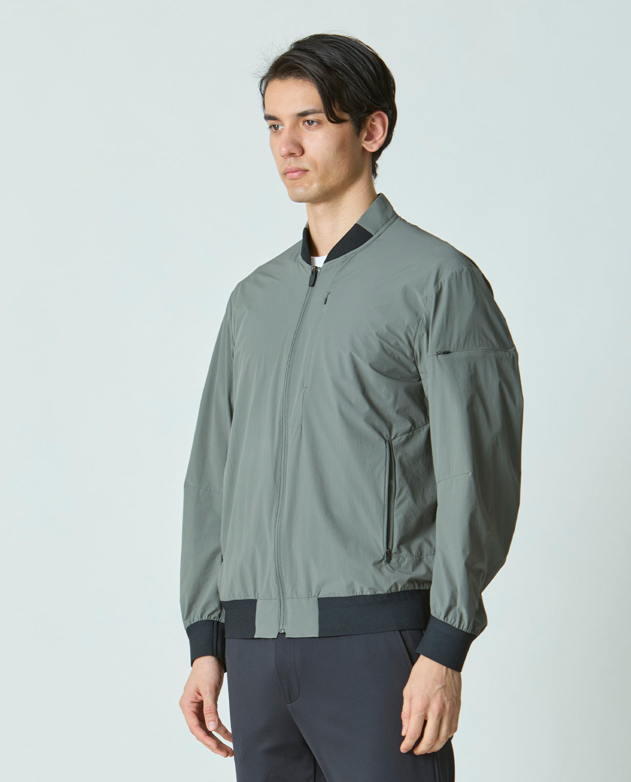 671_A 4WAYストレッチ ボックスMA-1ジャケット (モスグレー) – K-3B