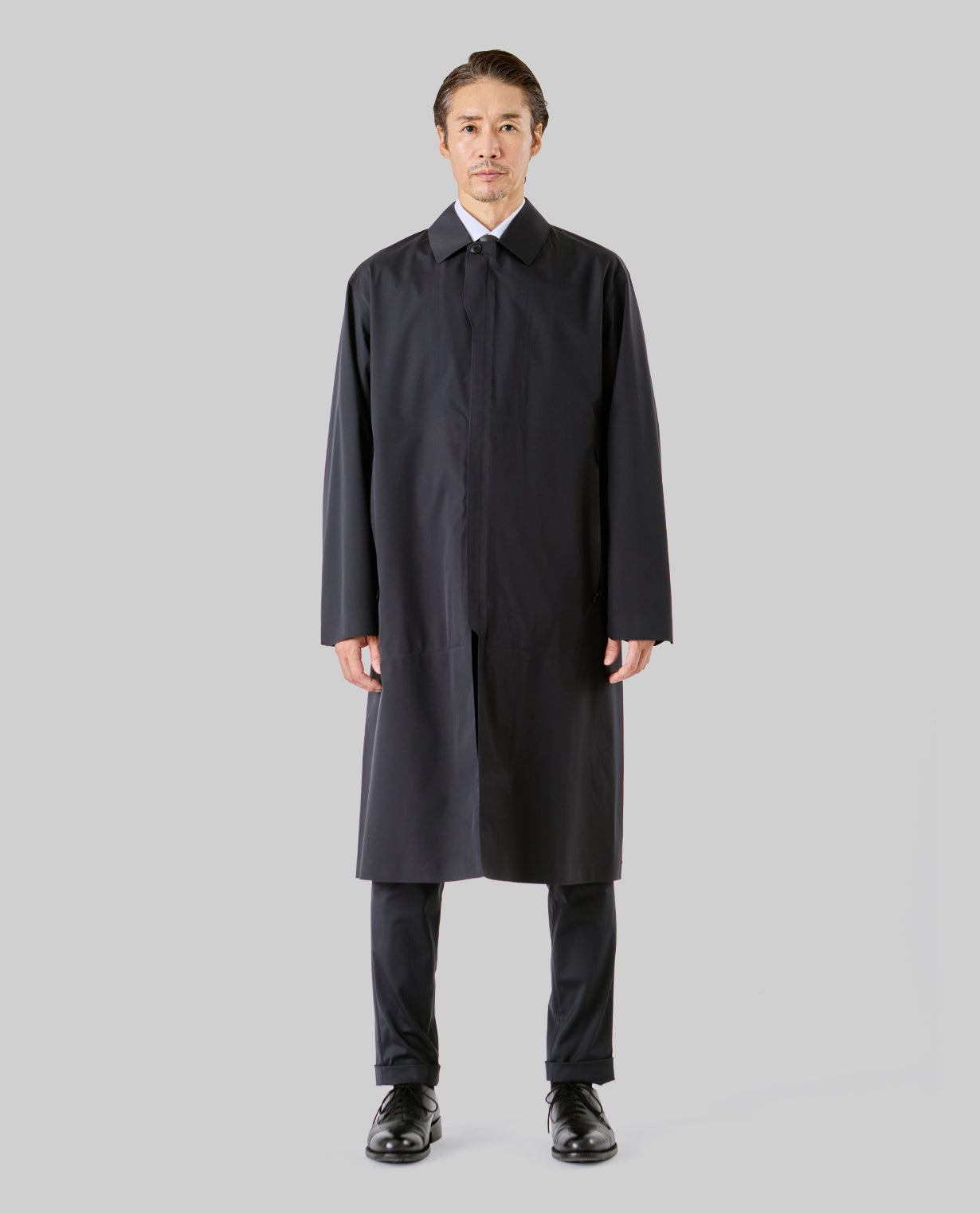 761_M3L アーバンレインシェル ステンカラーコート (ブラック) – K-3B