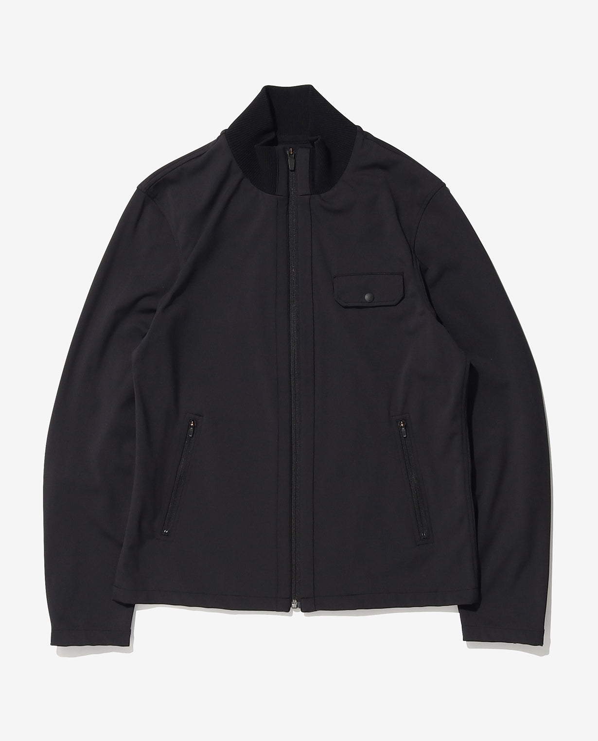 043_N 24HR-WEARABLE スタンドカラー ライダースリブブルゾン – K-3B