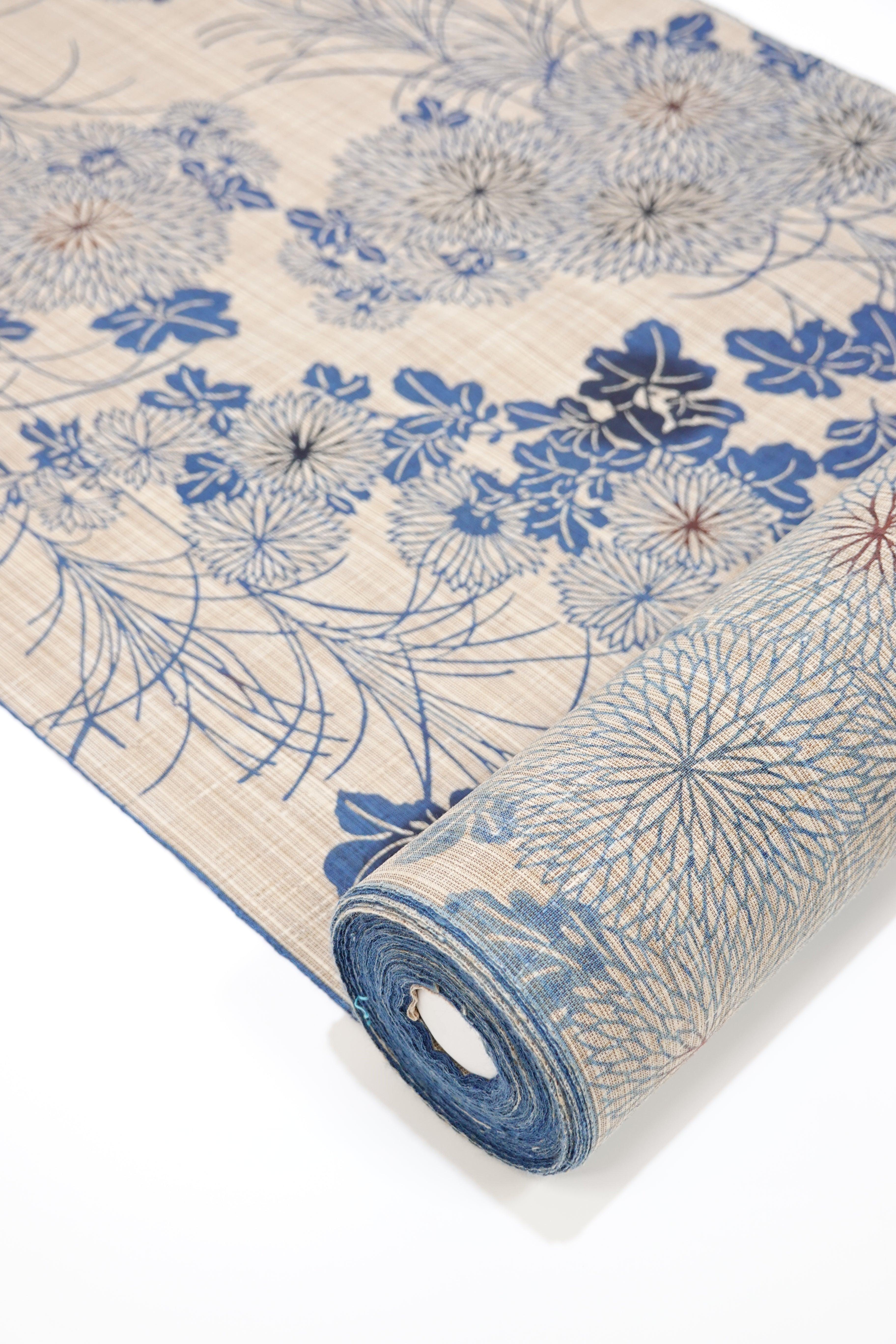 竺仙】奥州小紋 菊【綿紬浴衣】 – きものKUREHA